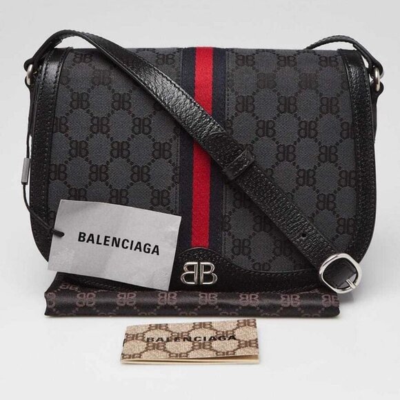 Balenciaga x Gucci Black/Grey Canvas/Leather The Hacker Project Ophidia Cross... - Picture 10 of 10